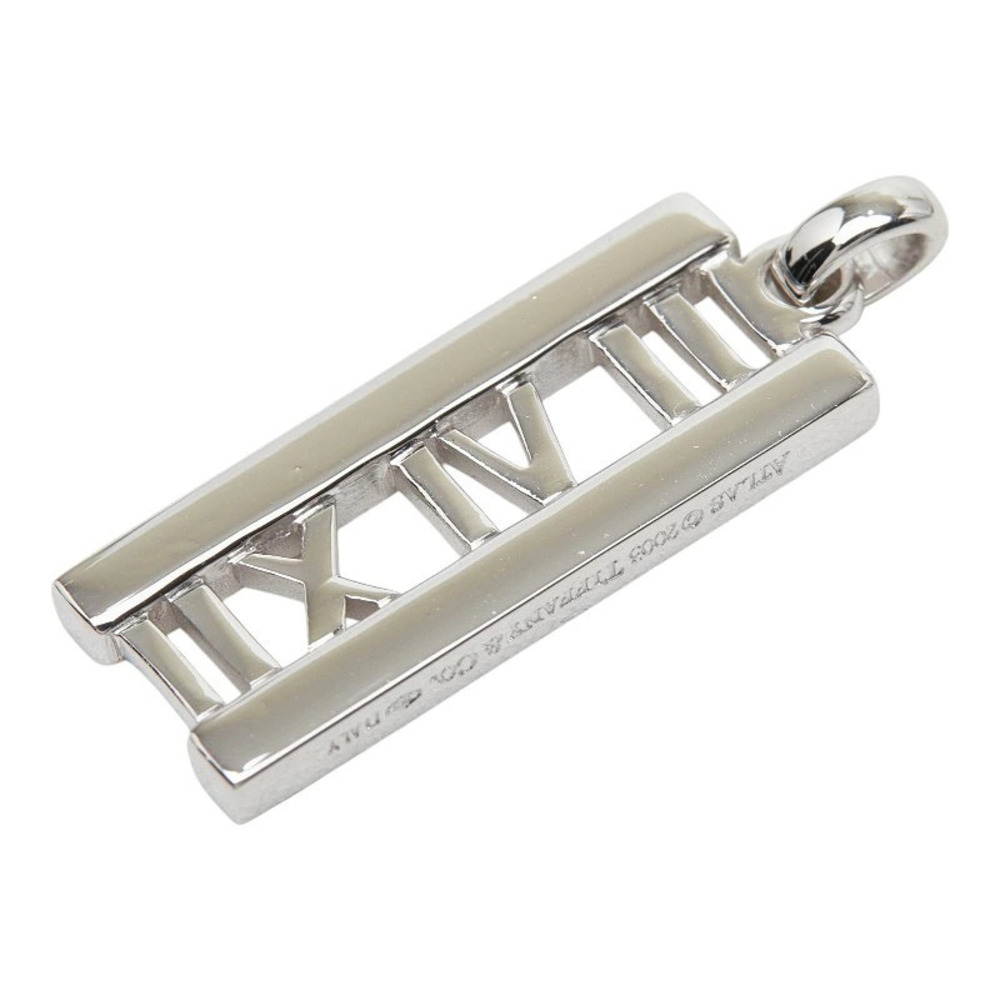 Tiffany Co Atlas Open Bar Pendant Top White Gold Diamond TIFFANYCo White Gold